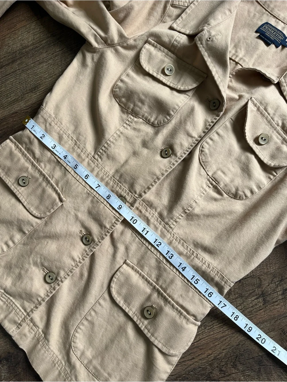 Pendleton Utility Jacket Women Tan Safari Jacket Button Front size medium - Picture 7 of 15